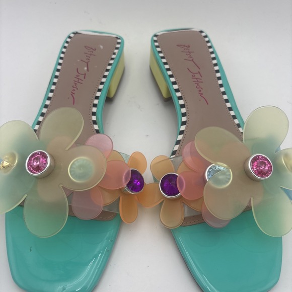 Betsey Johnson Flower Heels Perfect For Summer Size 7 - Picture 8 of 9